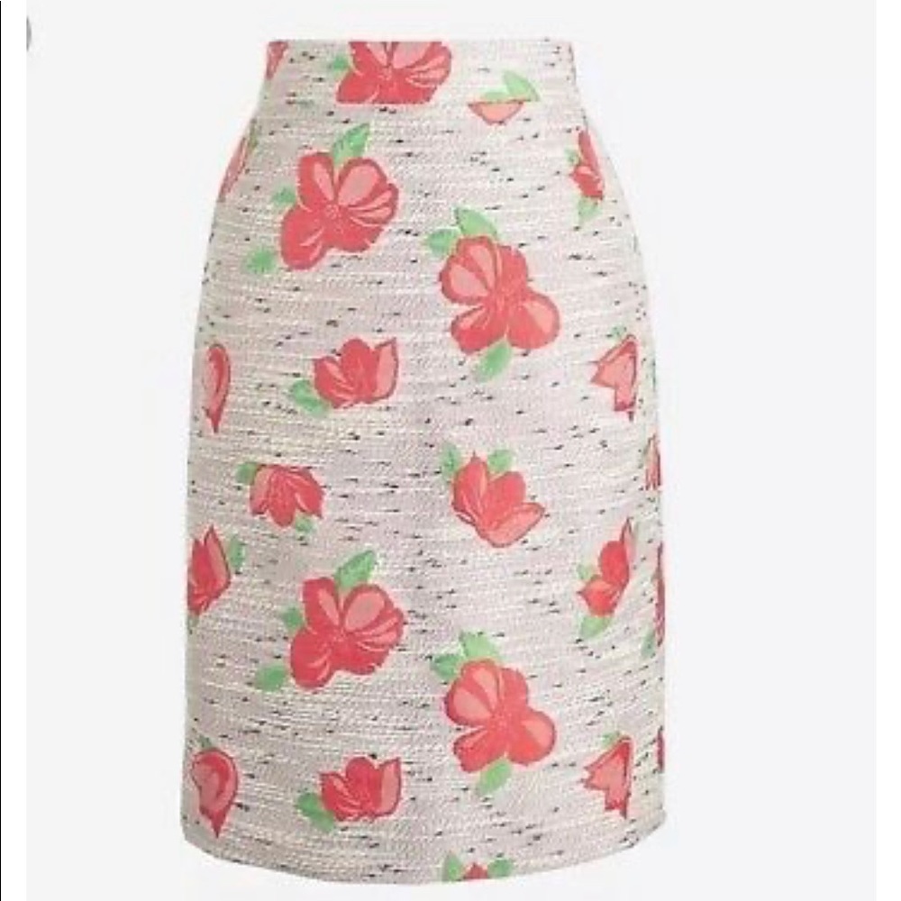 NWOT J. Crew Tweed Floral Pencil Skirt
